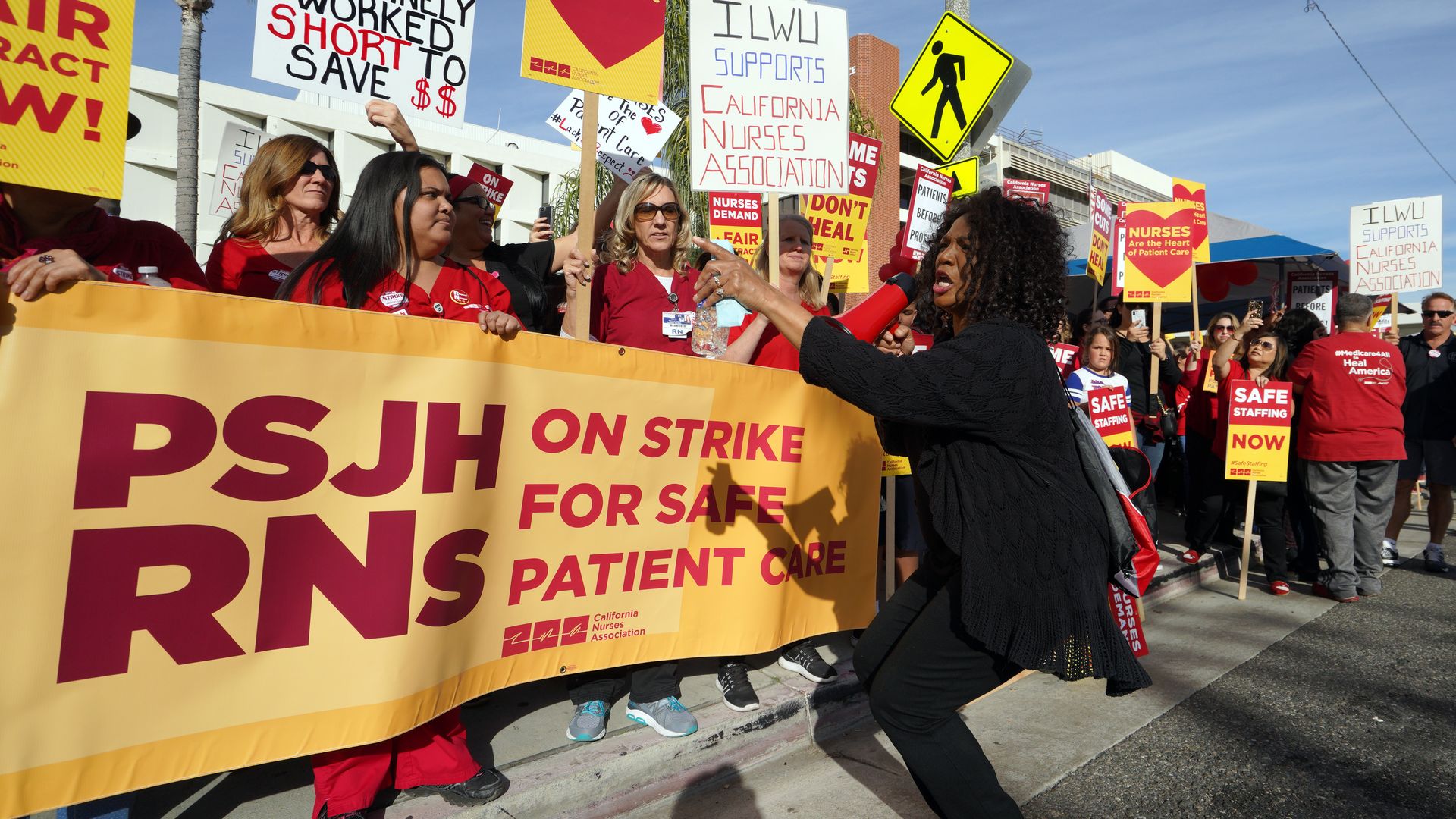 Nurses strike in San Pedro, California.