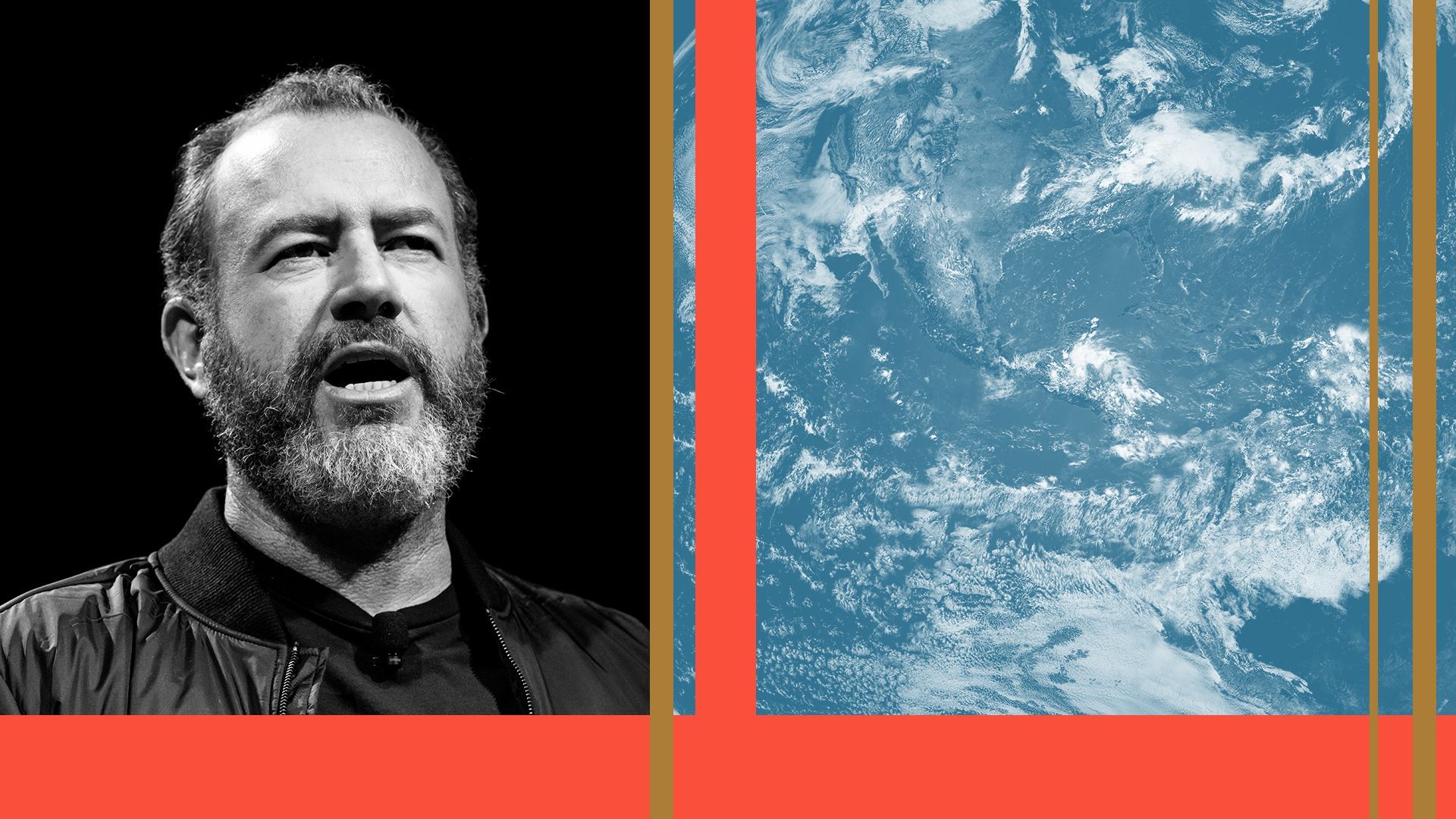 Photo Illustration of Dan Ammann with abstract earth imagery