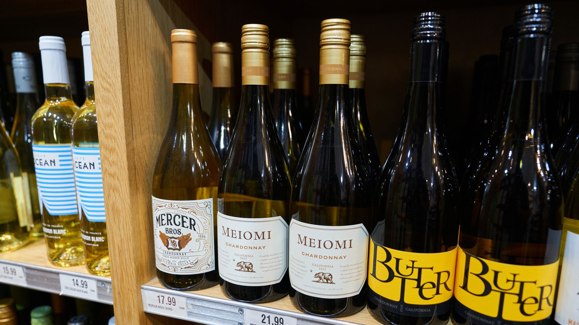 Wines in a liquor shop