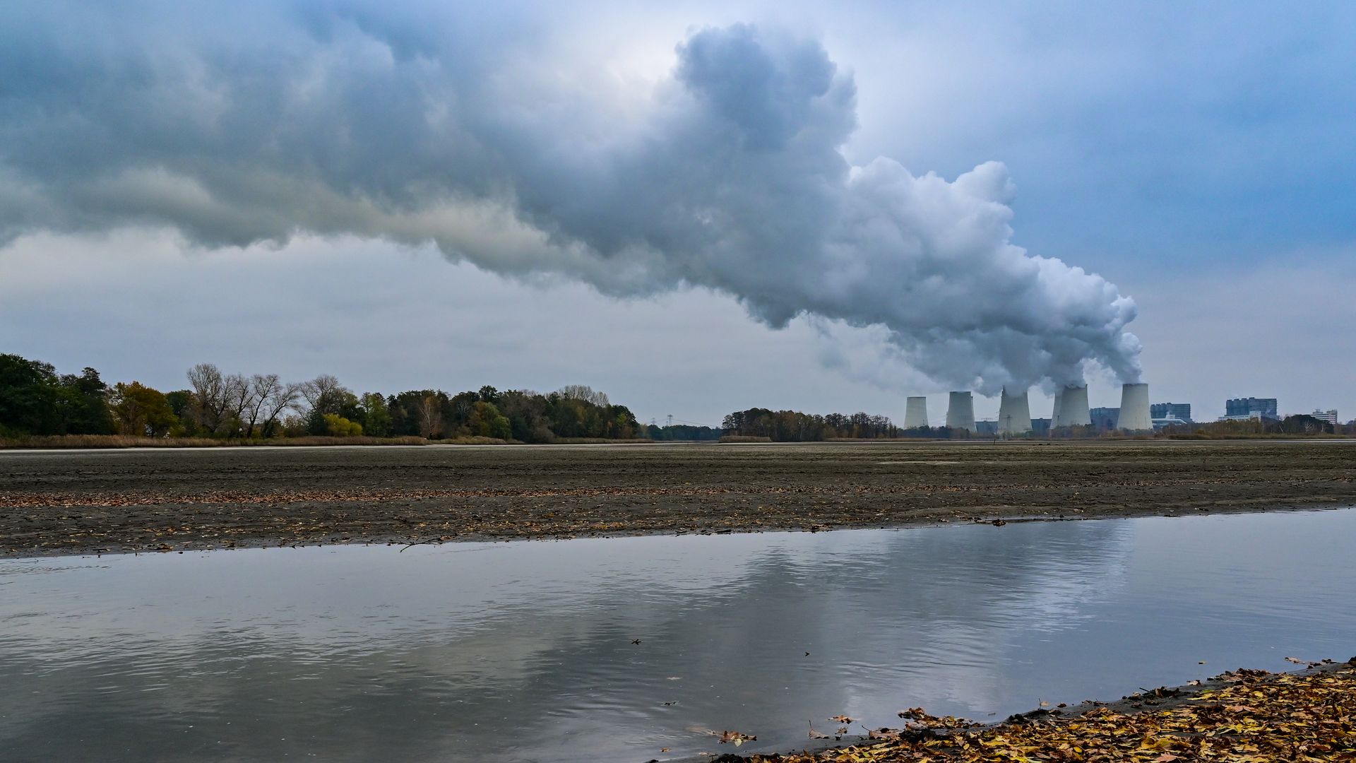Water vapor from the cooling towers of a power plant in Brandenburg, Germany, in November 2020.