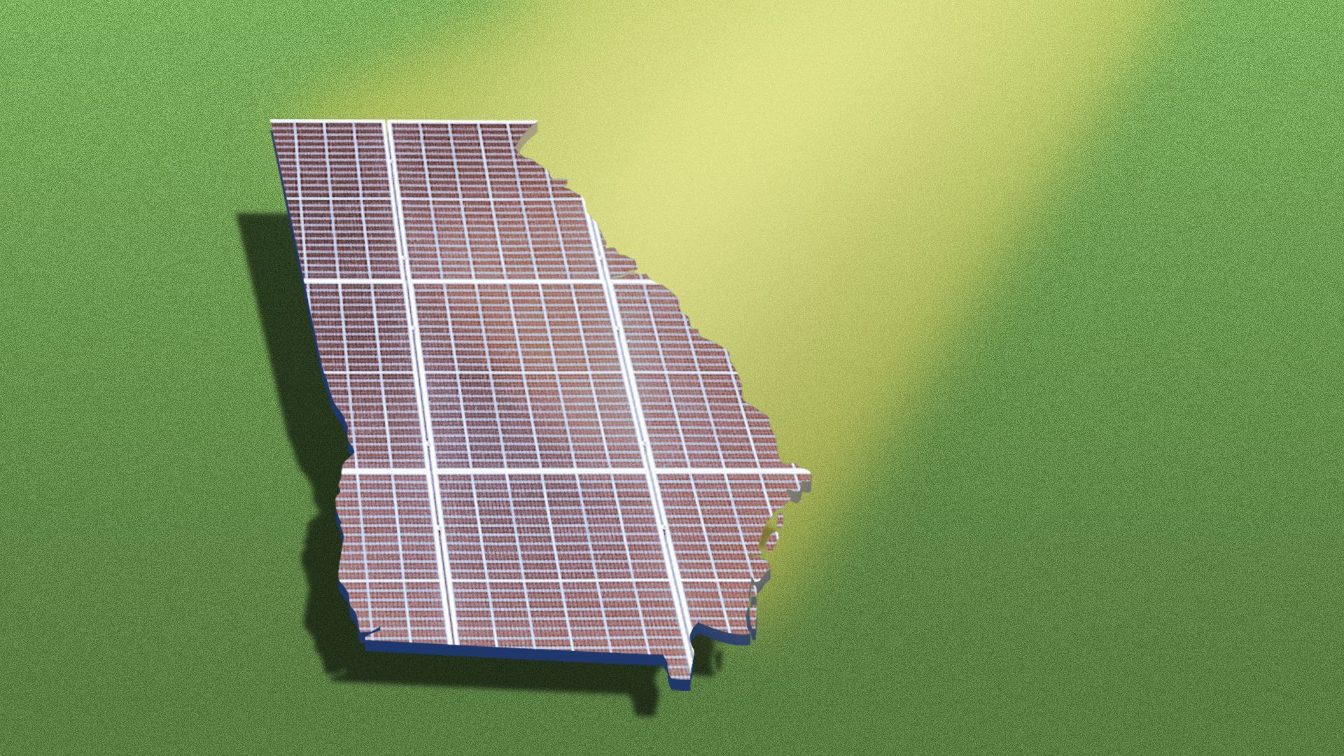 Illustration of a solar panel shaped like the state of Georgia.