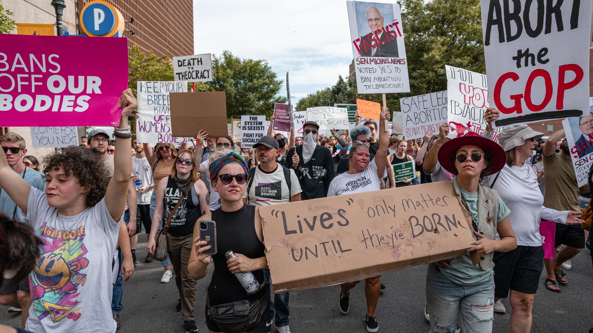 Picture of abortion rights protest in Louisville, Kentucky