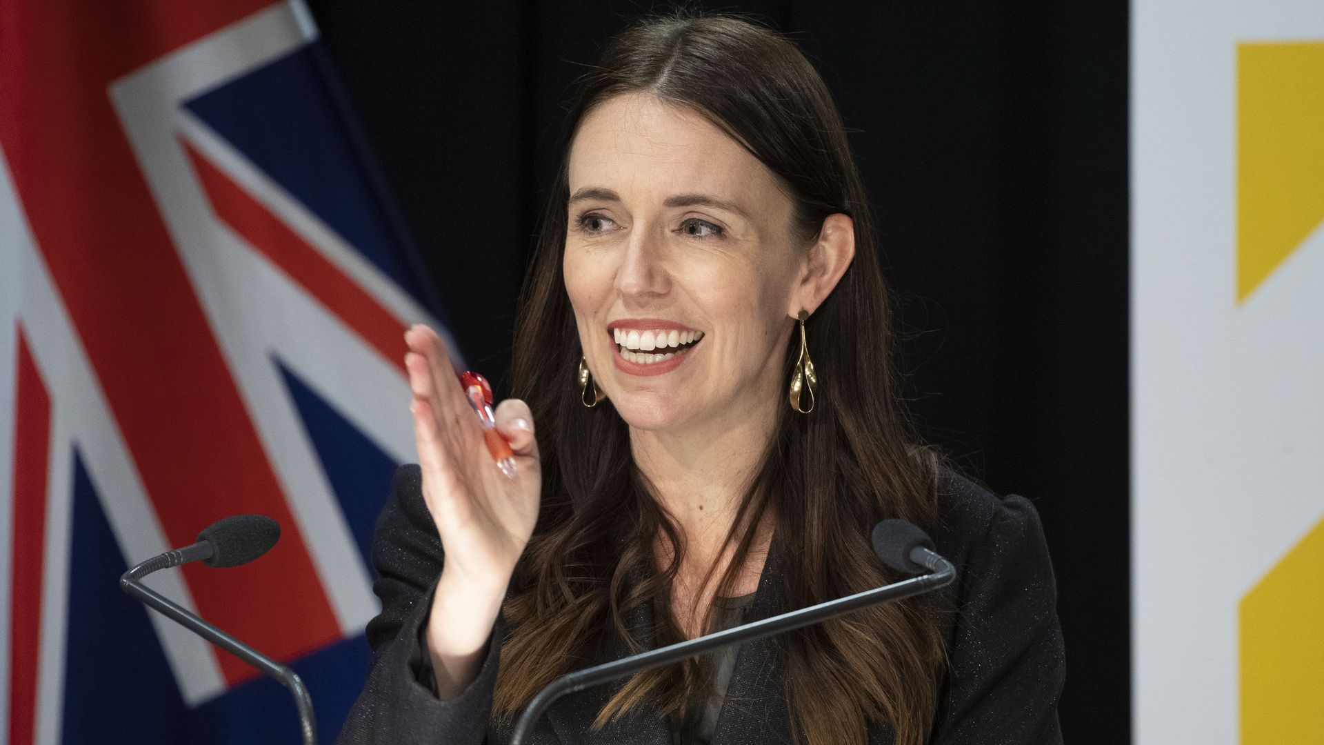 Prime Minister Jacinda Ardern speaks during a press conference at Parliament on November 22, 2021 in Wellington, New Zealand.
