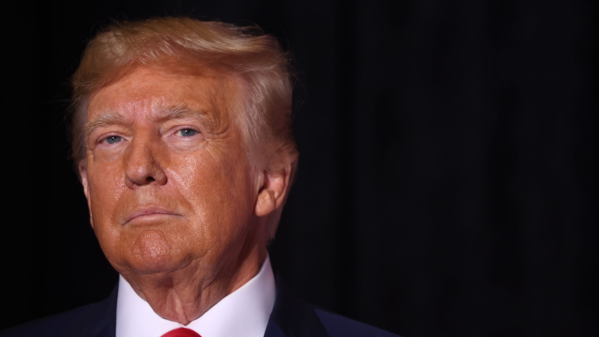 Former President Donald Trump speaks to supporters during a Farmers for Trump campaign event at the MidAmerica Center on July 07, 2023 in Council Bluffs, Iowa.