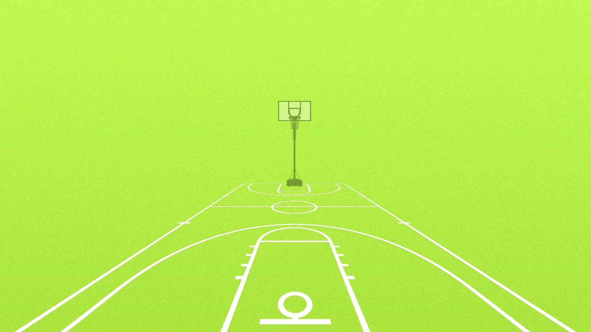 Illustration of a basketball hoop that's very far away