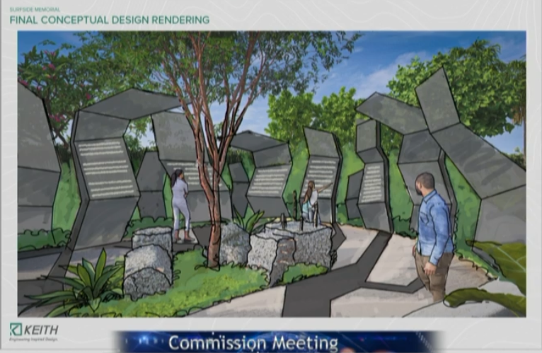 A rendering of the Surfside collapse memorial.