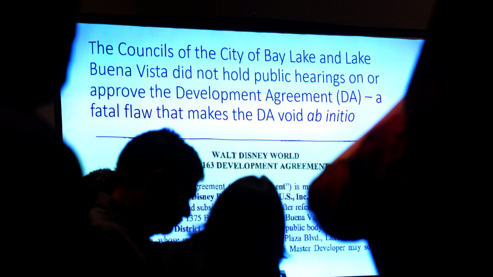 Slide from Reedy Creek board meeting