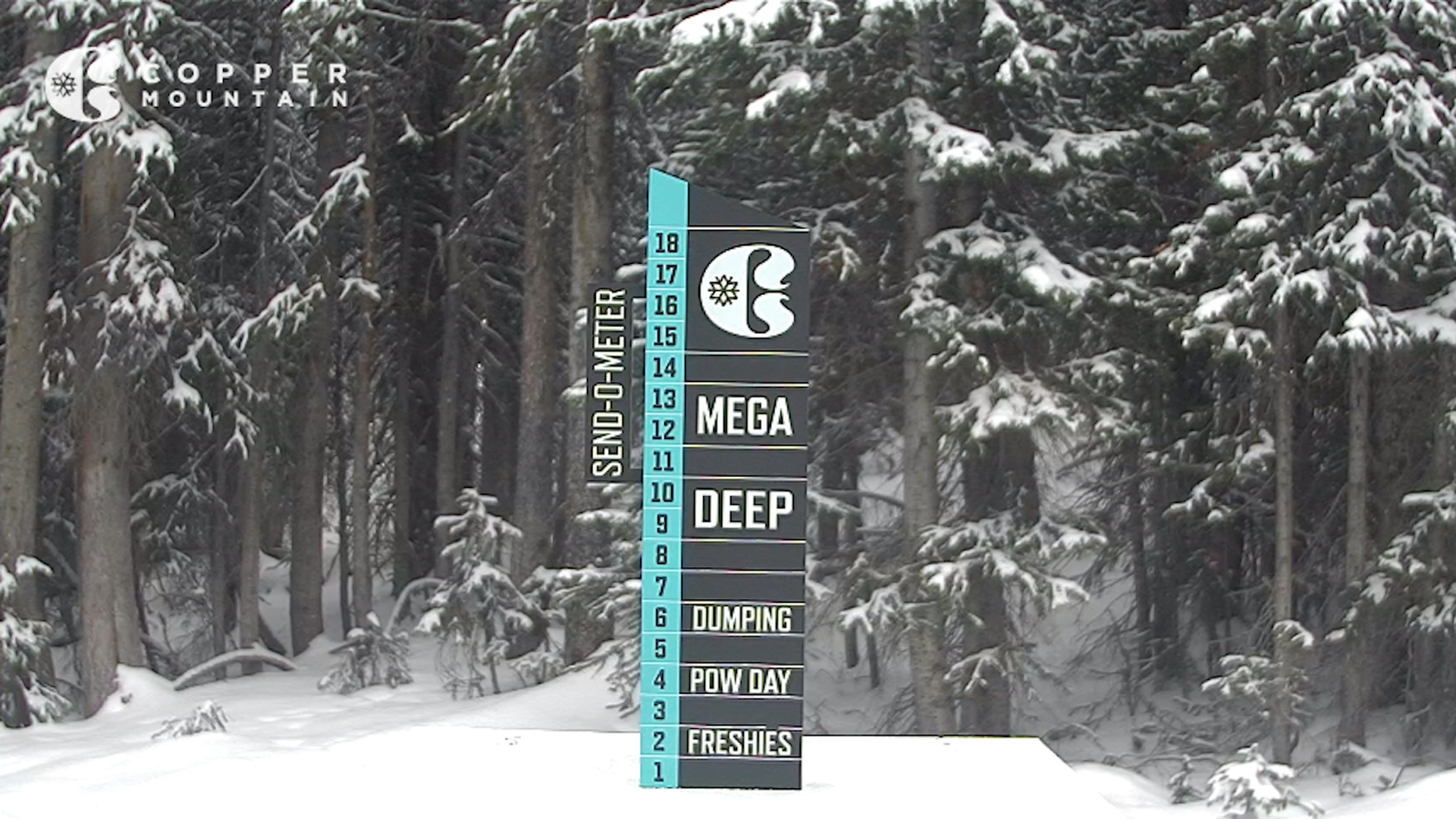 A screenshot of Copper Mountain's new snow stake from the webcam.