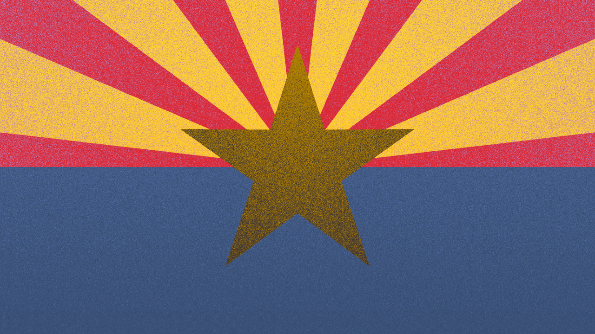 Illustration of the Arizona flag with the star turning into a football, and the red stripes rotating. 