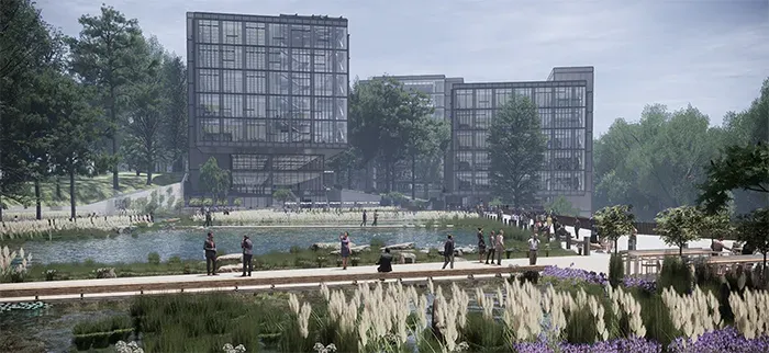 Rendering of Centene's campus near UNC Charlotte