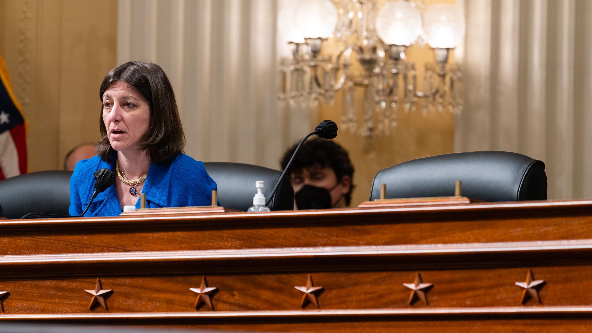 Rep. Elaine Luria is seen speaking during Monday night's Jan. 6 committee hearing.