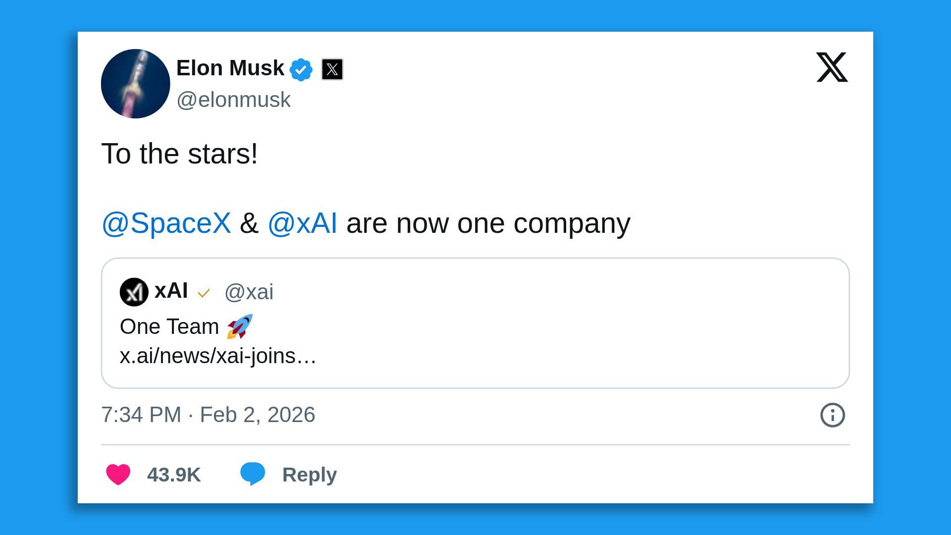Screenshot: <a href='https://x.com/elonmusk/status/2018483071046054074'>@elonmusk</a>/X