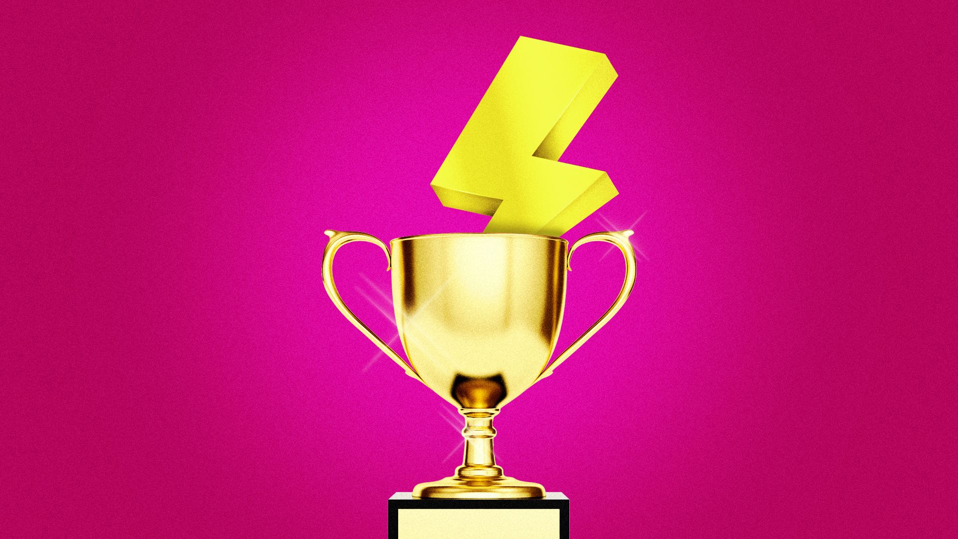Illustration of a lightning bolt in a trophy cup.