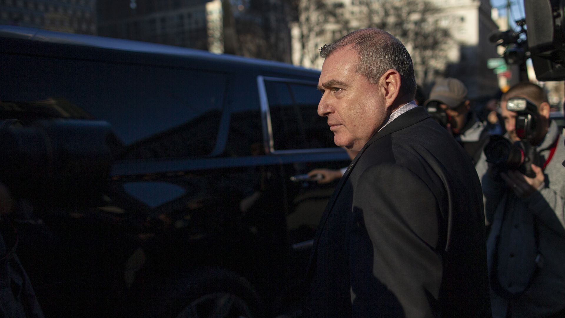 Lev Parnas exits the federal court after a hearing