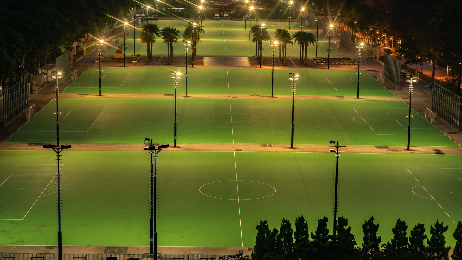 Photo of an empty Victoria Park in Hong Kong on June 4, 2021