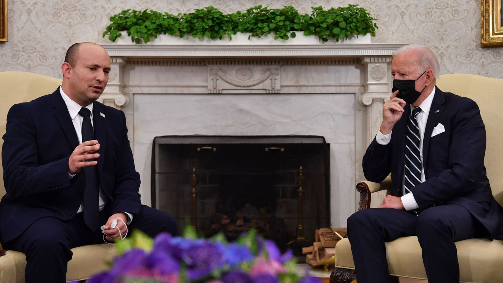 Biden meets with Bennett at the White House on Aug. 27, 2021. Photo: Nicholas Kamm/AFP via Getty Images