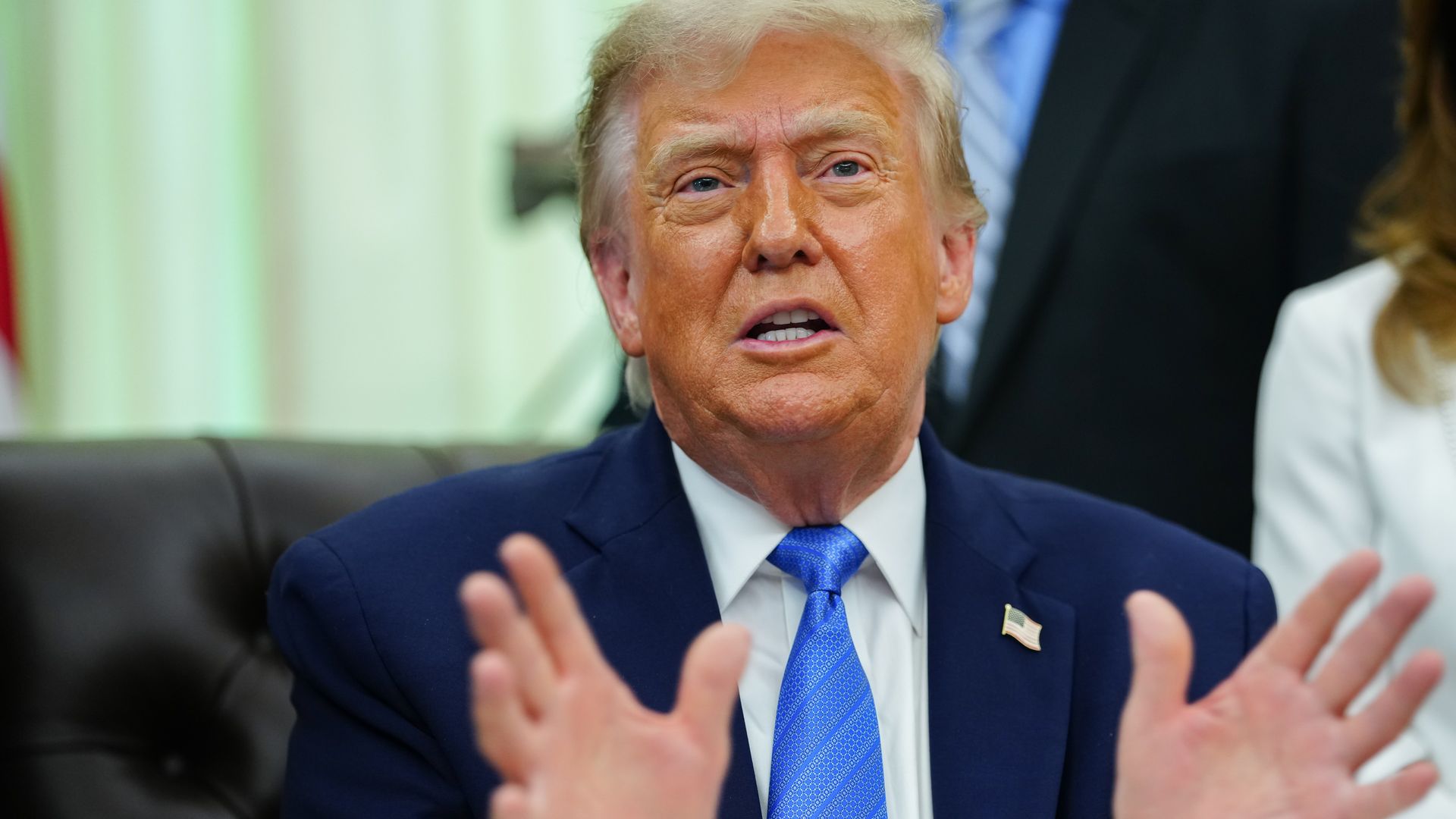 Trump speaks in the Oval Office.