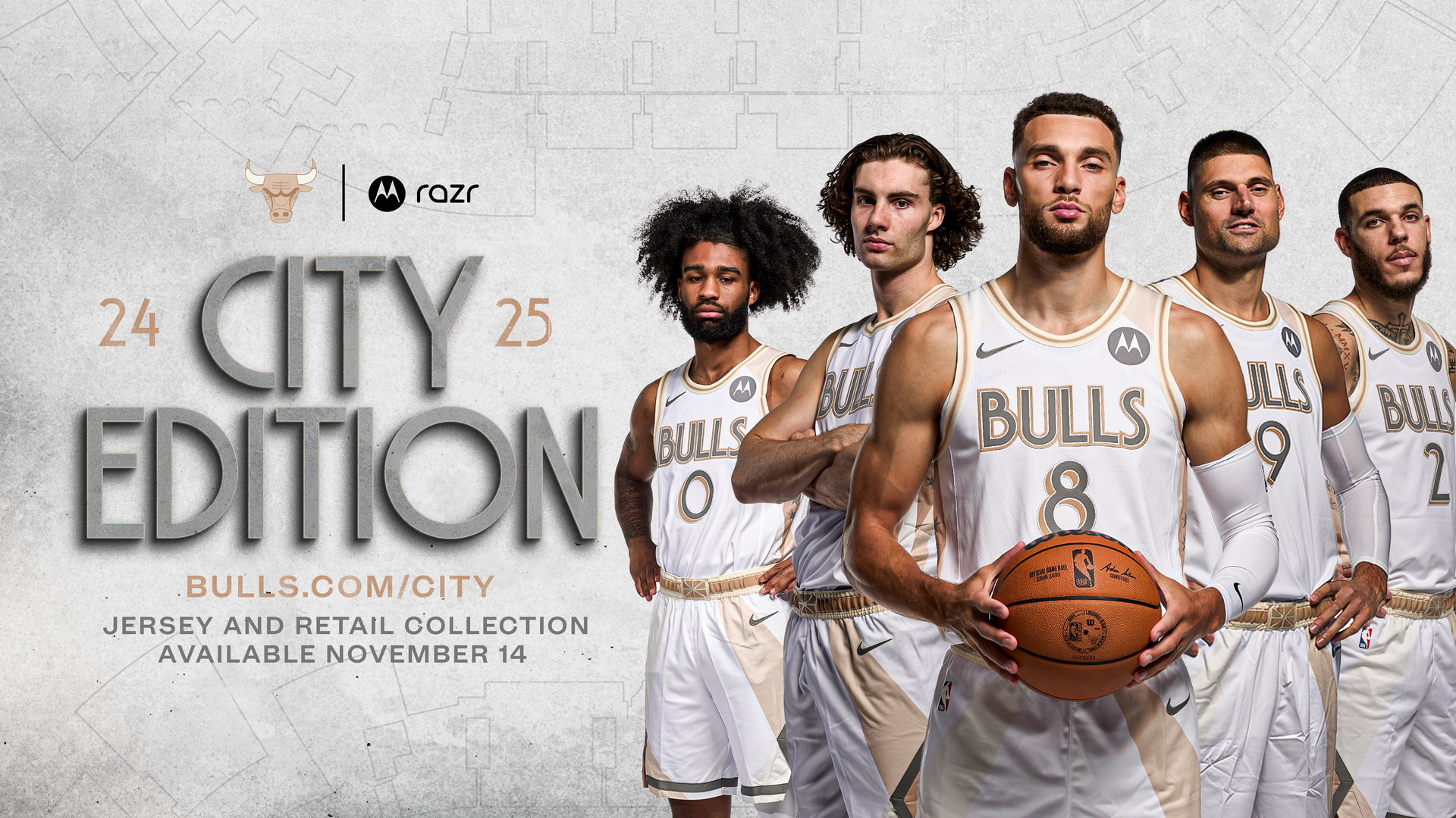 Photo of a poster featuring basketball players in uniforms next to words that say "City Edition" 