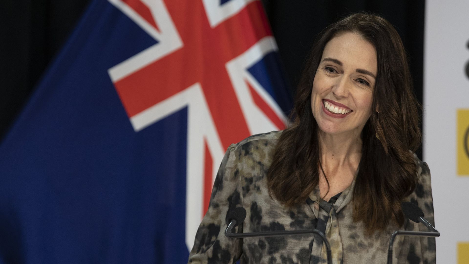 Prime Minister of New Zealand Jacinda Ardern speaks at a COVID-19 press conference at the Beehive Theatrette, Parliament on May 20, 2020 in Wellington, New Zealand. 