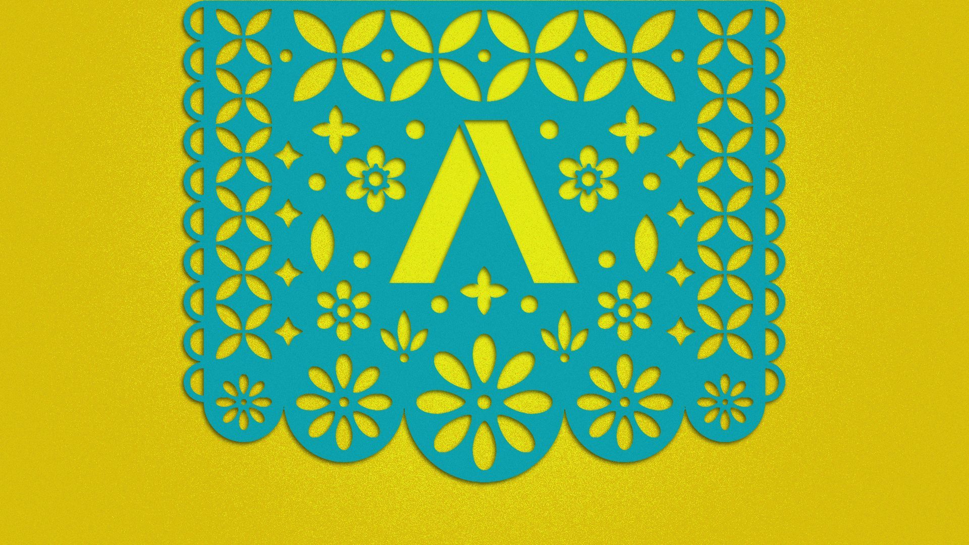 Illustration of the Axios logo cut into a papel picado. 