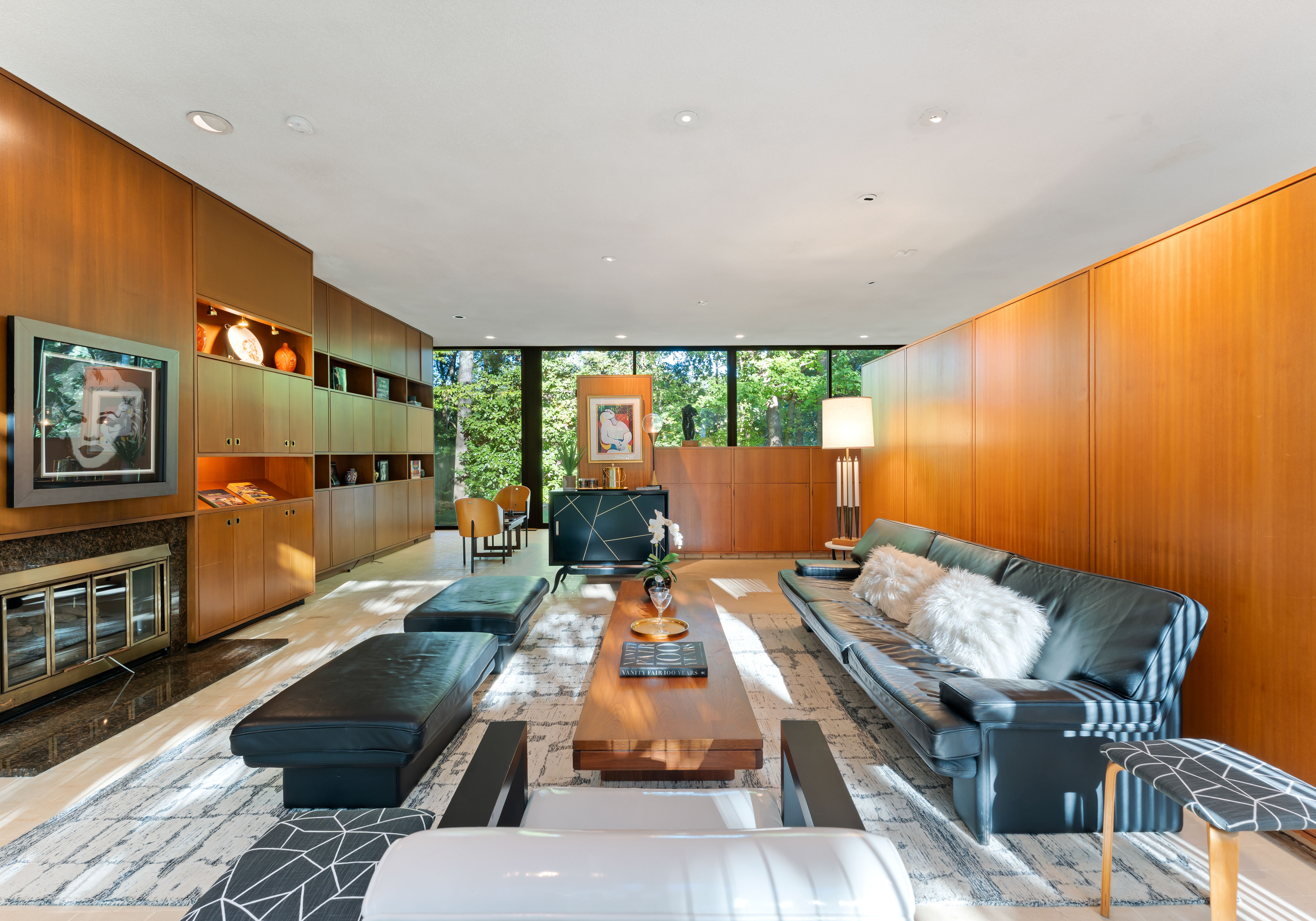 inside the midcentury modern glass mansion in charlotte