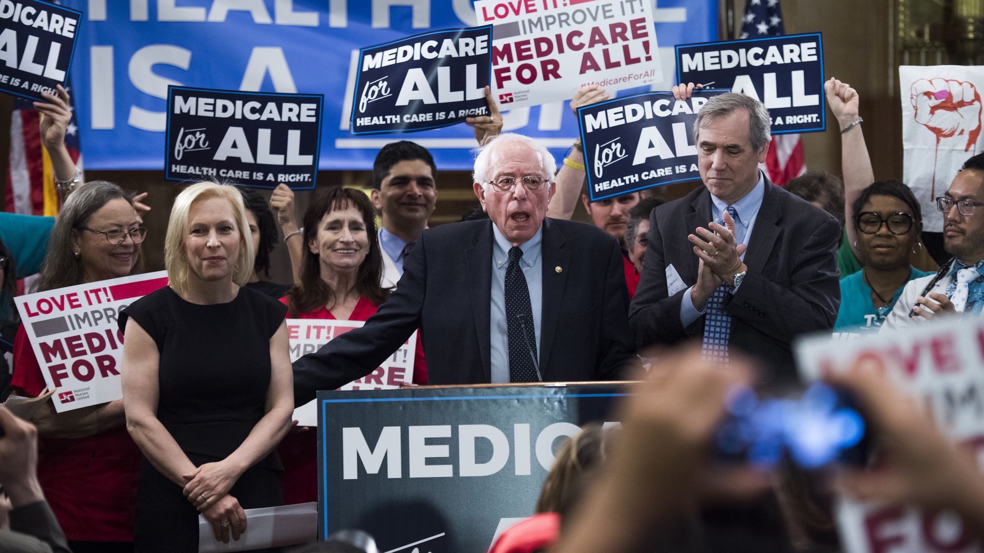 Sen. Bernie Sanders introducing his Medicare for All bill of 2019.