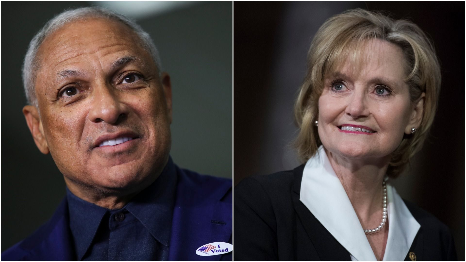 Democratic candidate Mike Espy and Sen. Cindy Hyde-Smith (R-Miss.) 