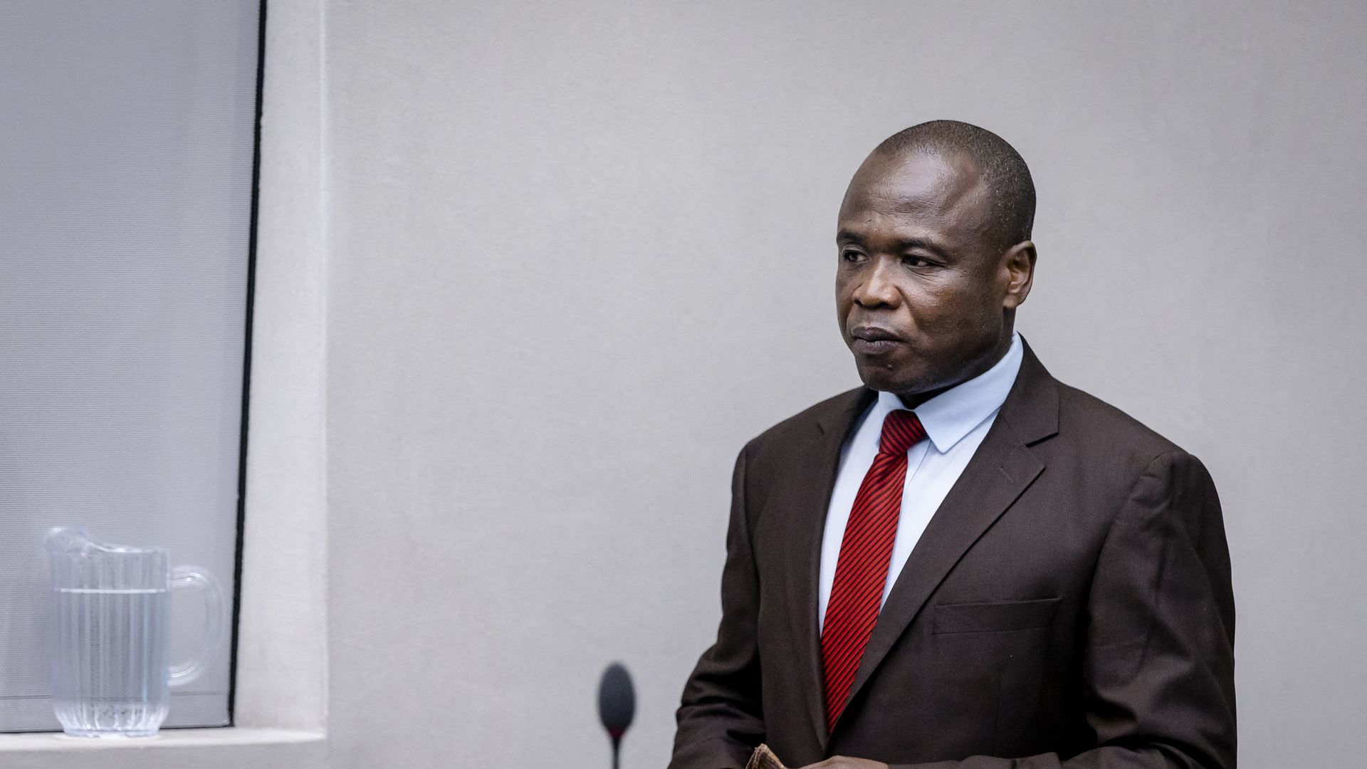 Former commander of the Ugandan rebel group Lord’s Resistance Army Dominic Ongwen at the International Criminal Court
