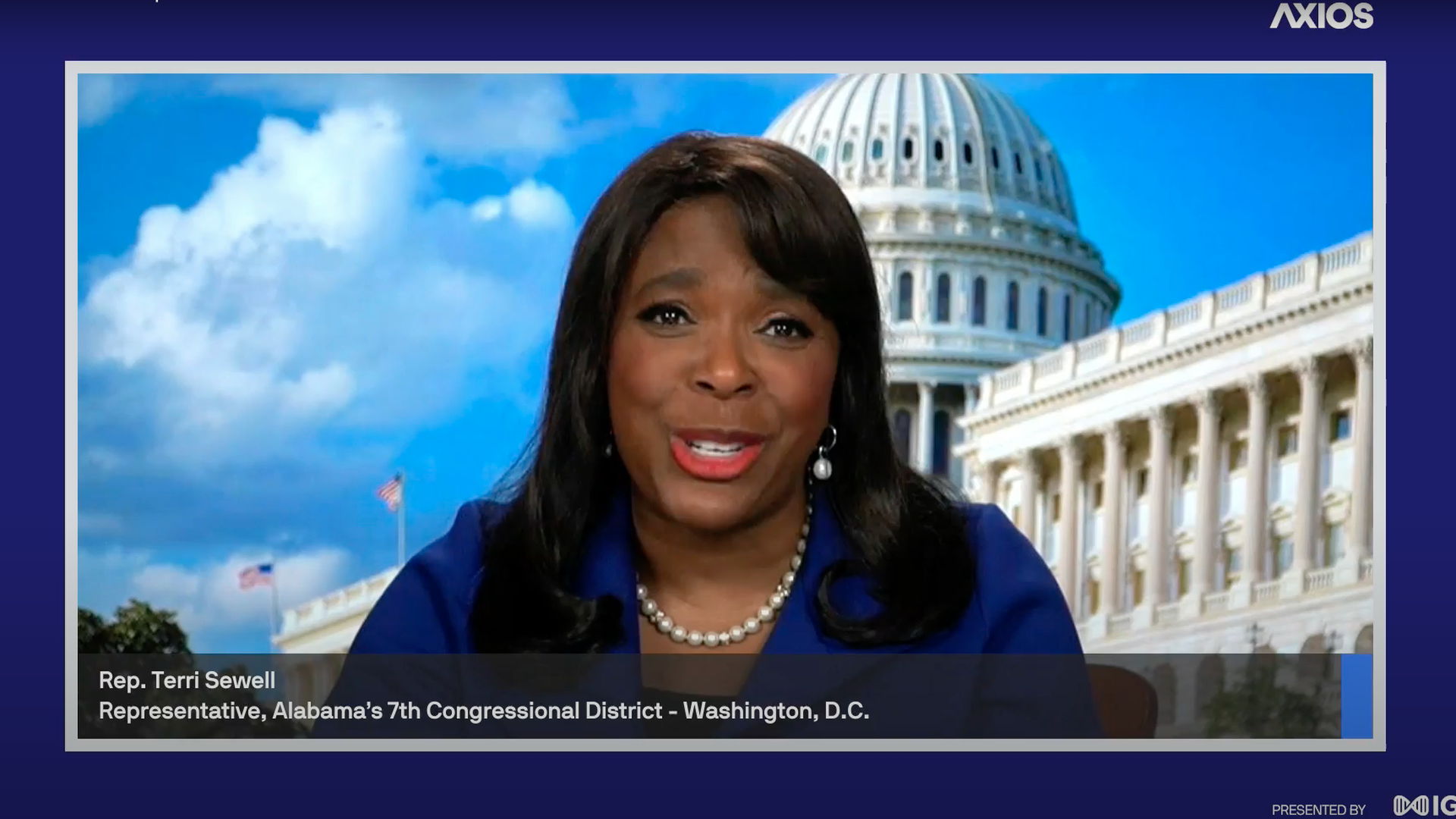 Screenshot of Terri Sewell speaking