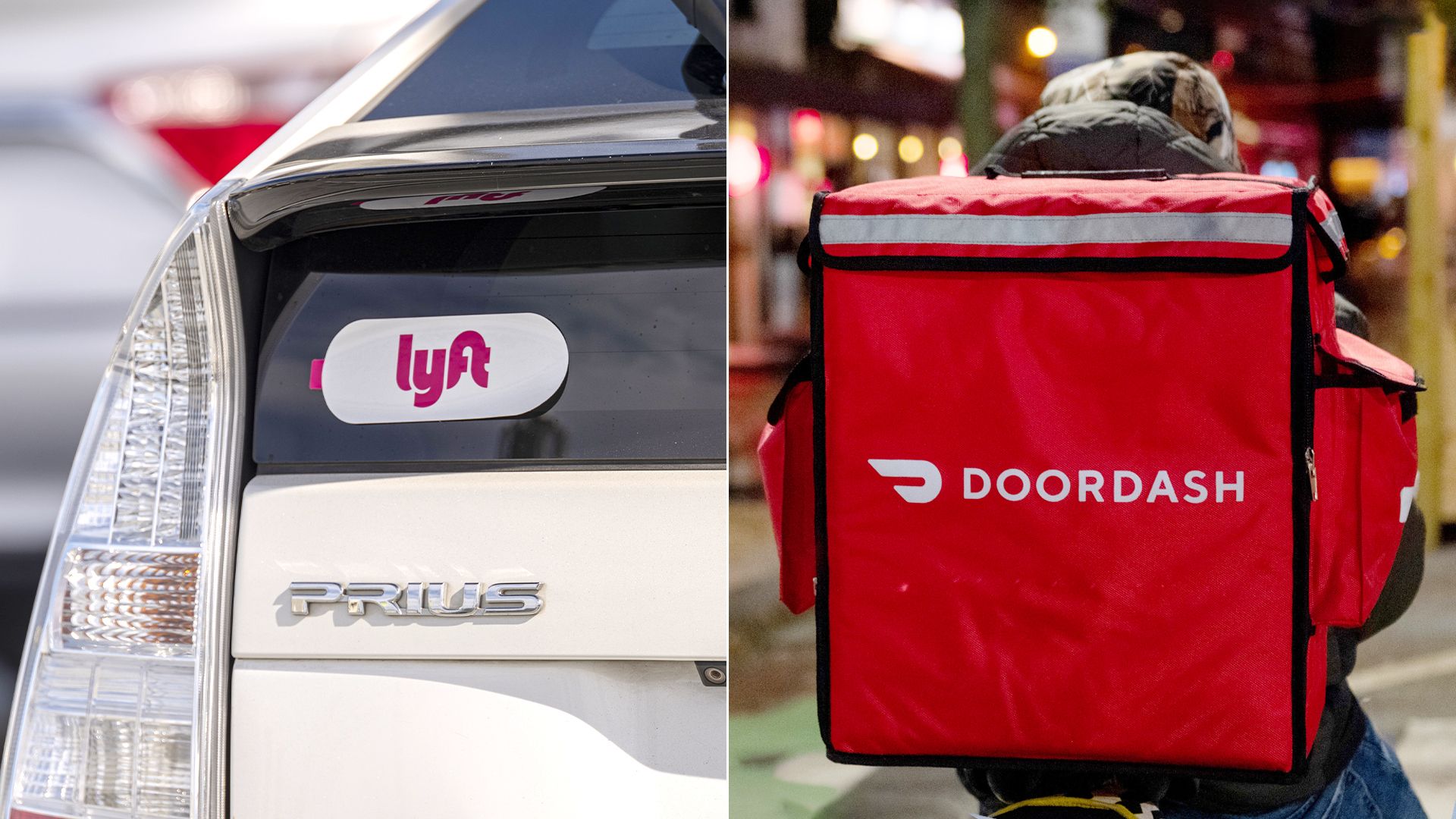 a food delivery back with DoorDash logo