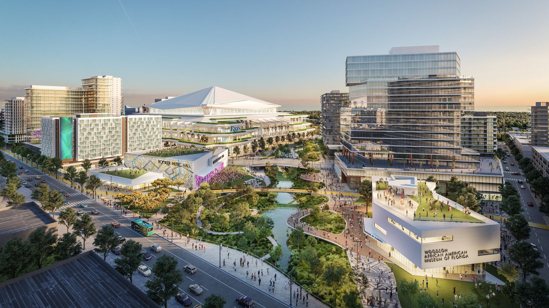 A rendering of the Rays' new stadium.