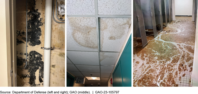 Mold, sewage overflow shown in pictures of military barracks.