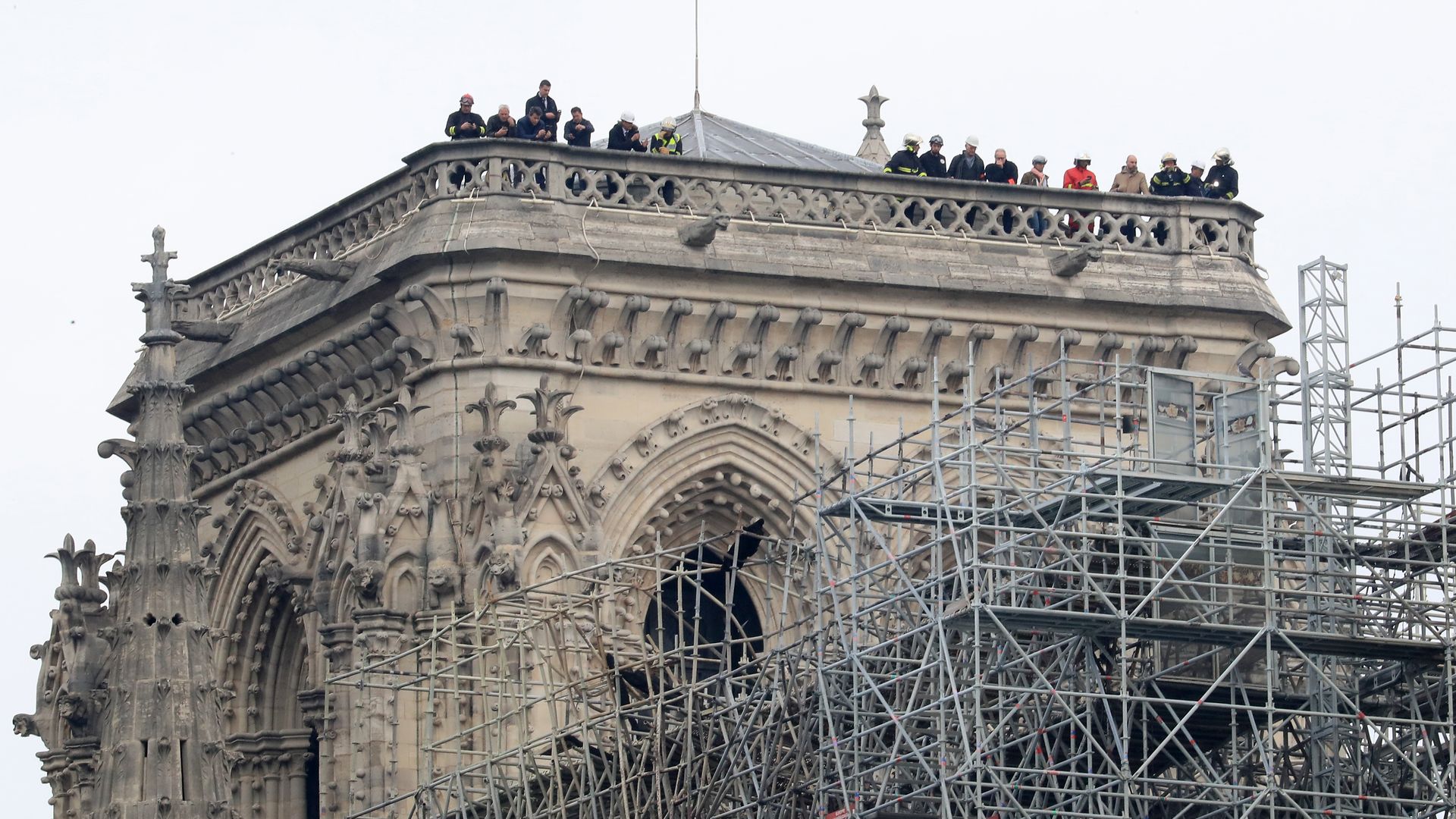 The Notre Dame Cathedral in Paris following a fire which destroyed much of the building on Monday evening.