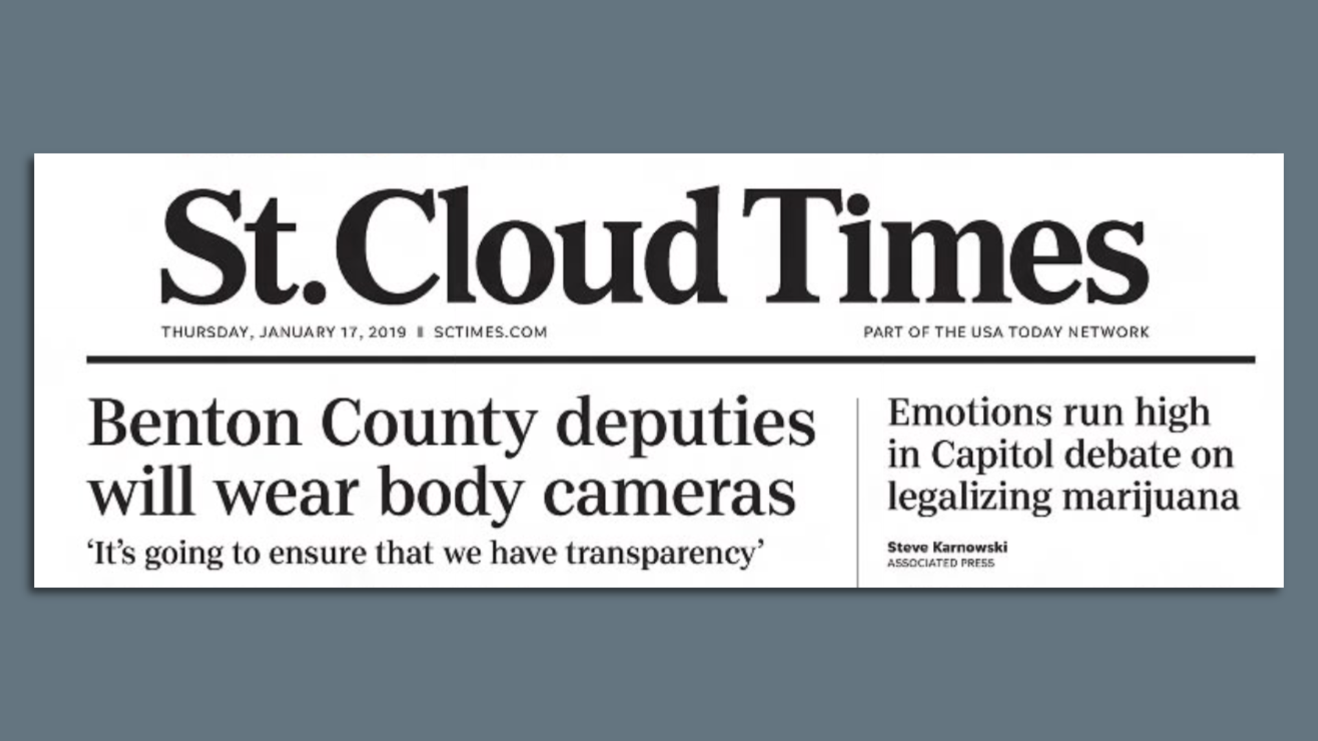 The St. Cloud Times front page from 2019