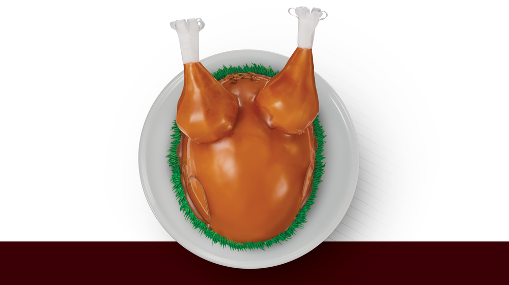 A turkey-shaped ice cream cake from Baskin-Robbins