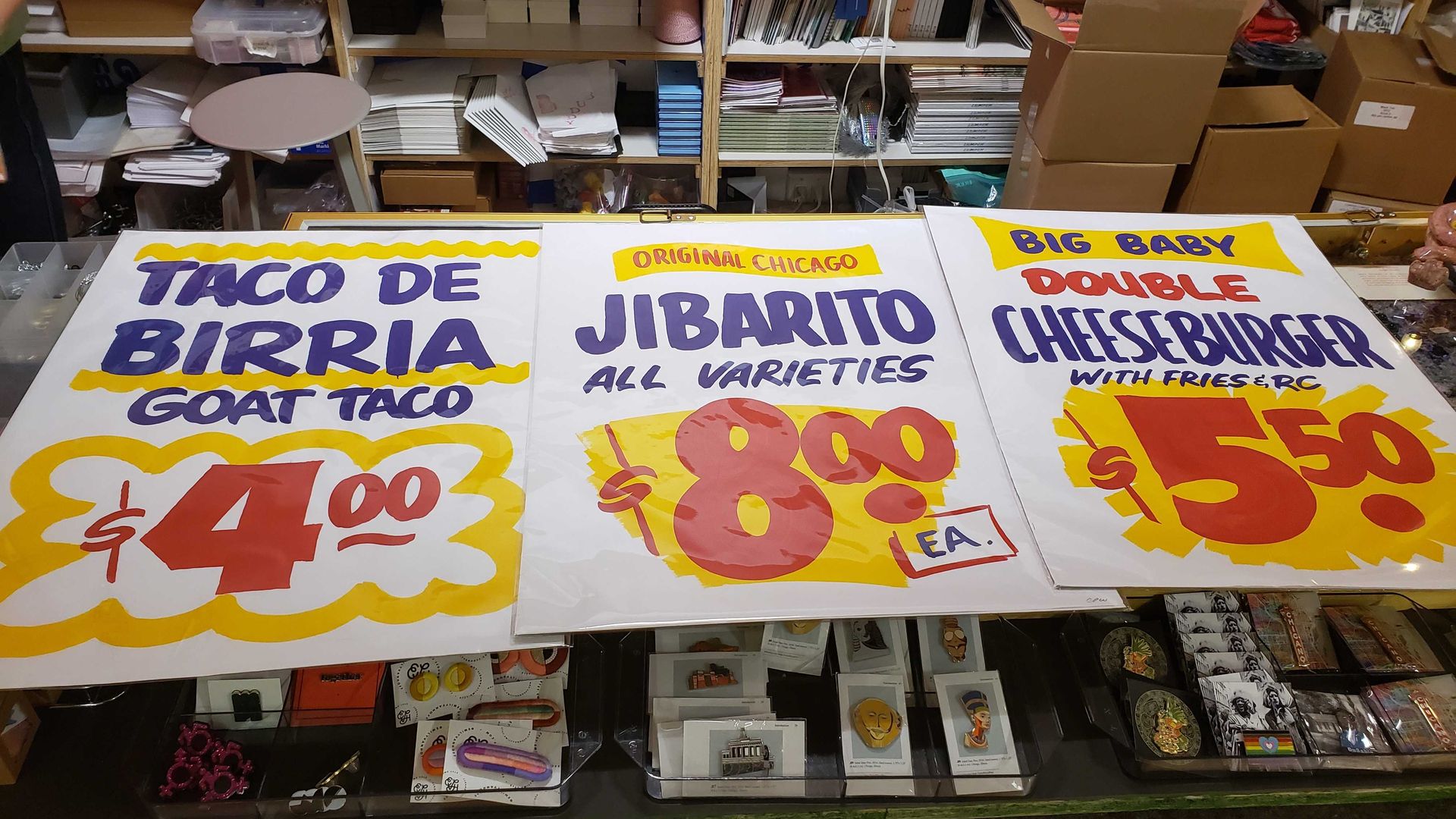 Posters for food.