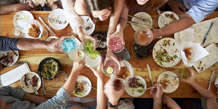 communal table at babalu charlotte