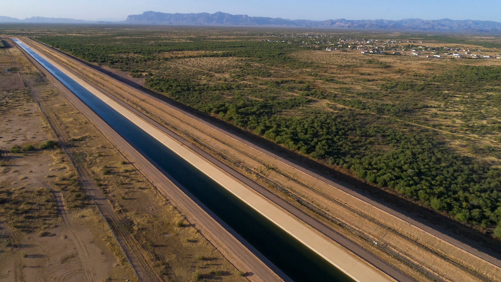 A section of the Central Arizona Project, which diverts water from the Colorado River to to central and southern Arizona, outside of Santan, Arizona, on May 9.