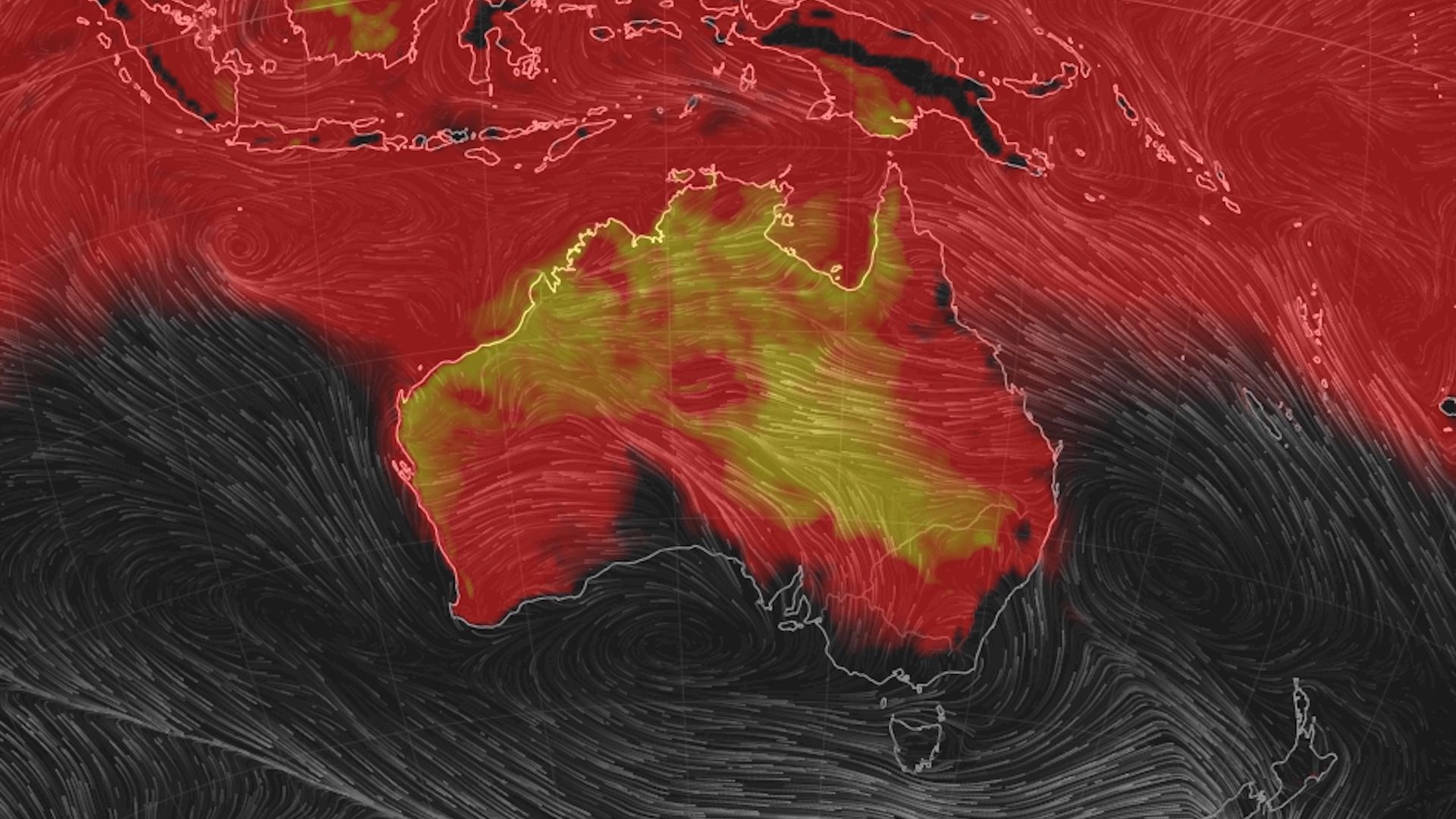 Heat wave projection for Australia on Jan. 19, 2019.