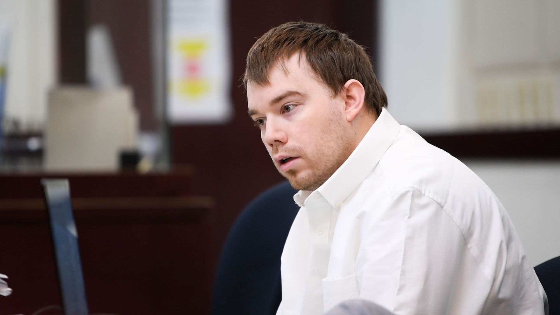 Travis Reinking in court yesterday.