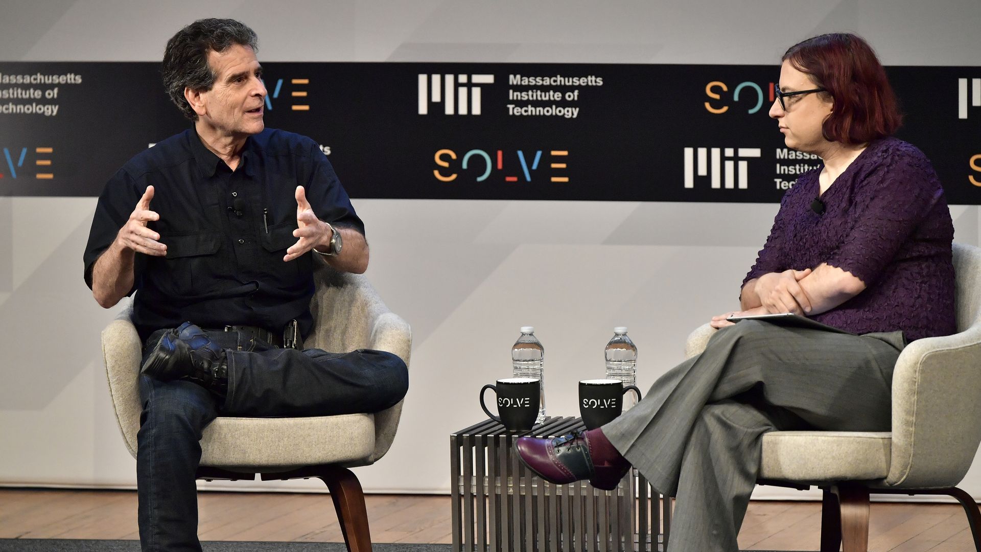Segway founder Dean Kamen, speaking to Axios' Ina Fried at the MIT Solve conference