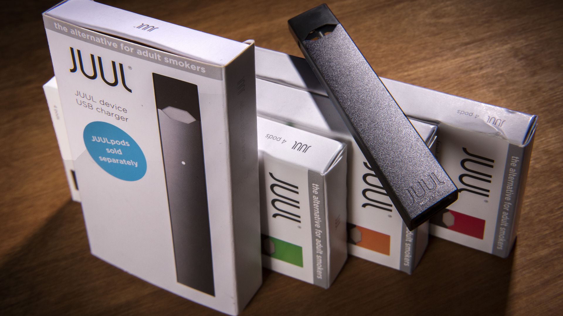 A picture of Juul products.