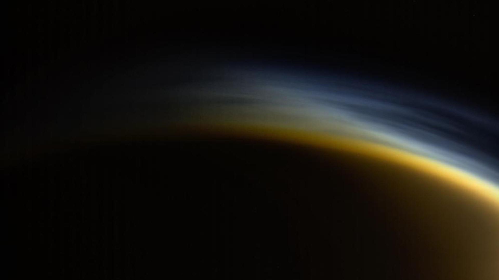 A photo of the outline of a planet.