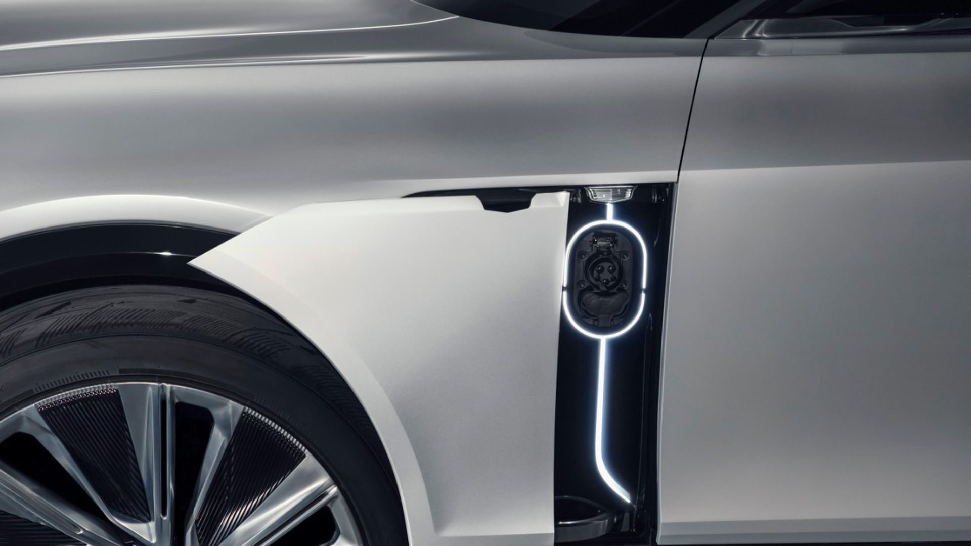 Charging port of the upcoming Cadillac Lyriq. Courtesy of Cadillac.