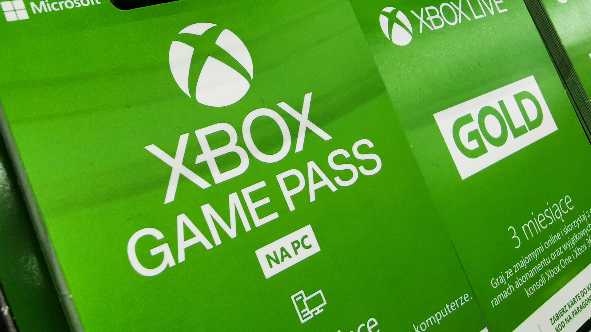 Xbox game pass gift cards are seen in a store in Krakow, Poland on August 26, 2021