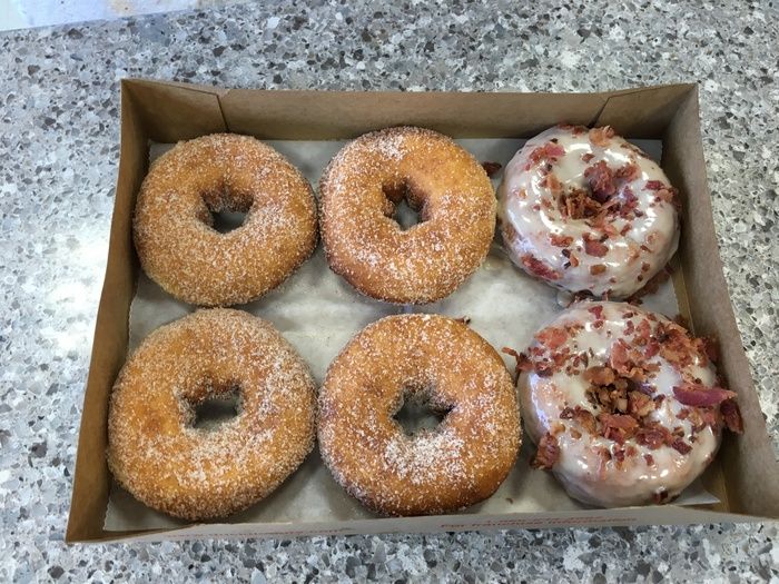 cinnamon and maple bacon duck donuts