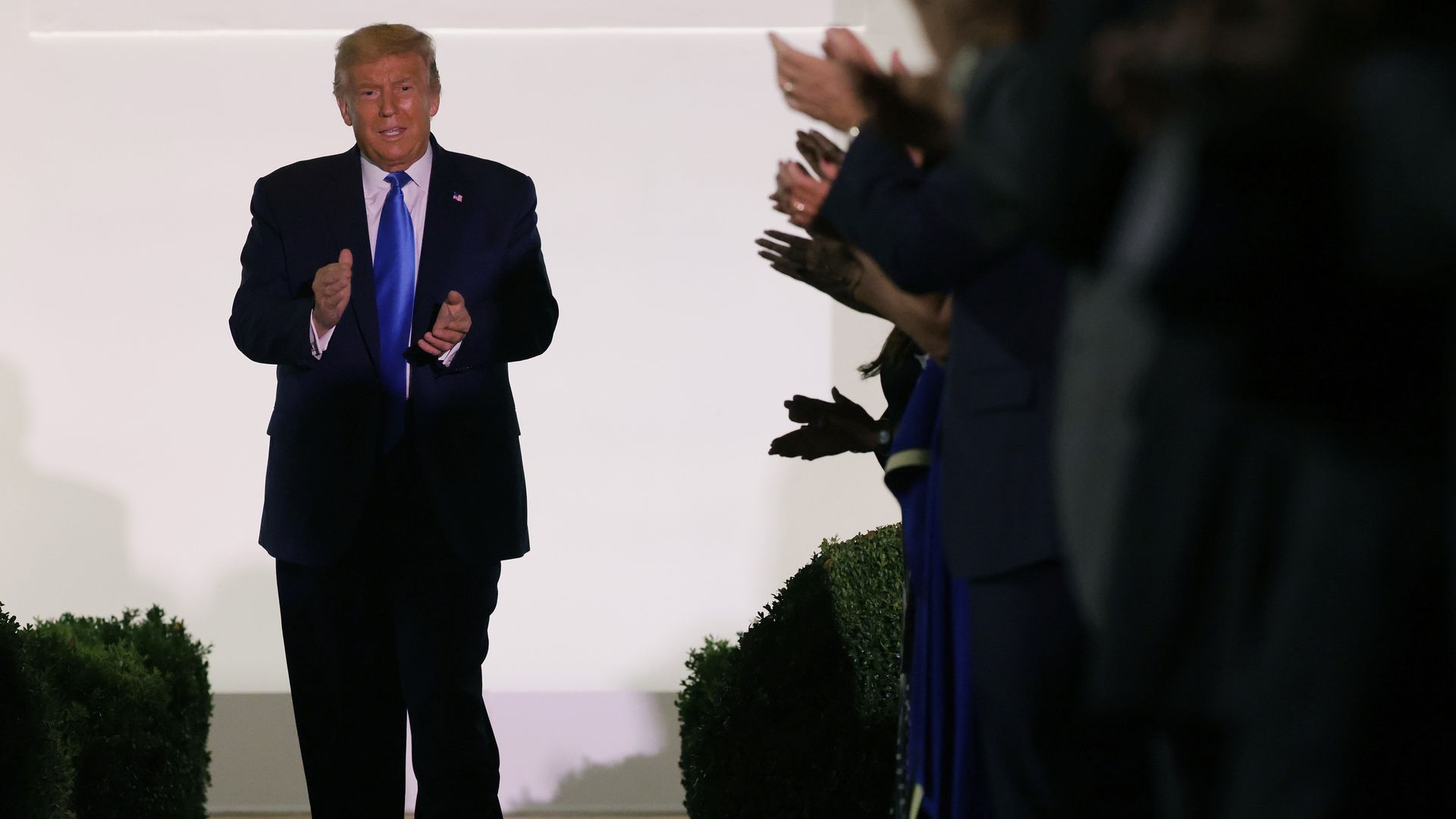 Trump being applauded in Rose Garden