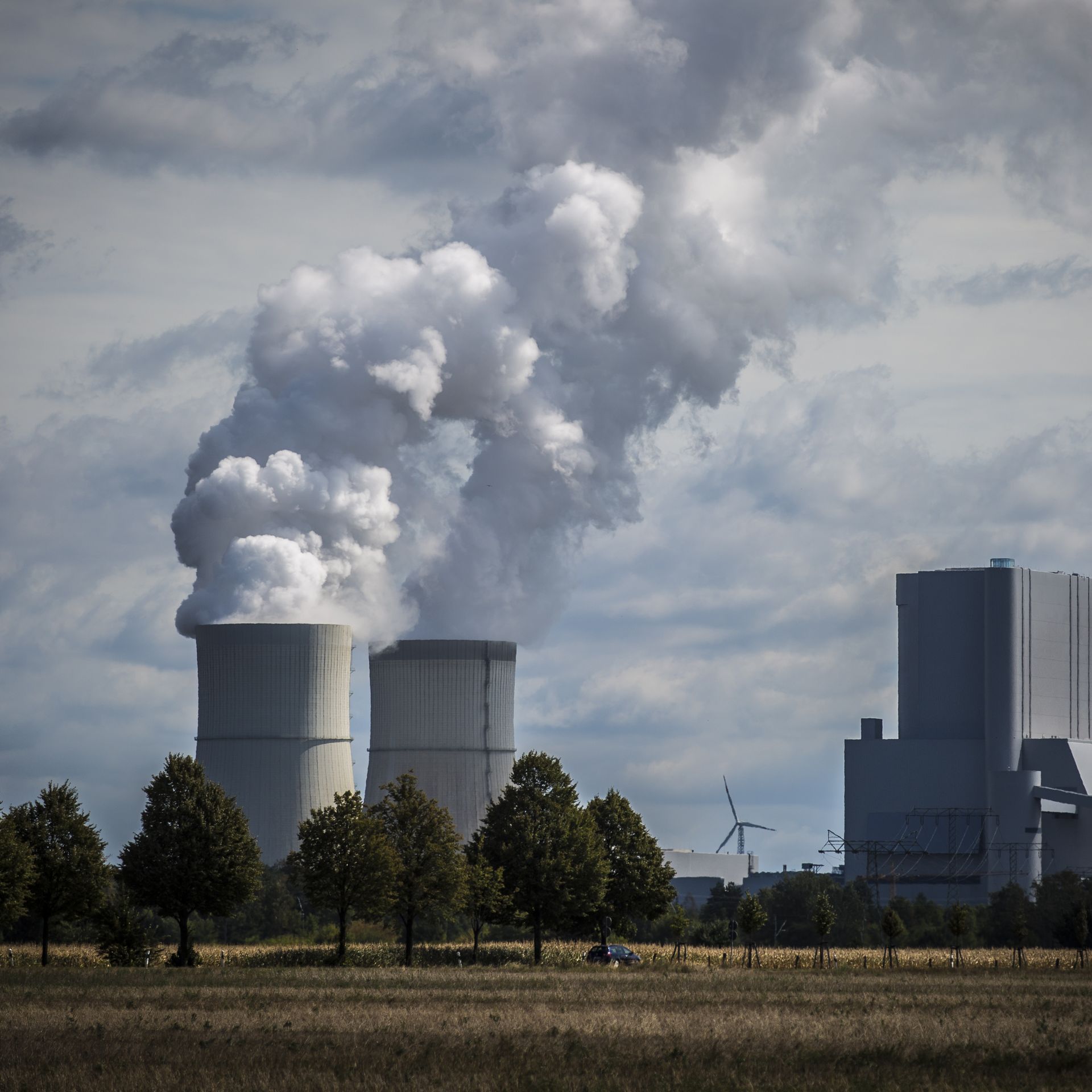  A lignite-fired power station is pictured on August 15, 2018 in Schwarze Pumpe, Germany. 