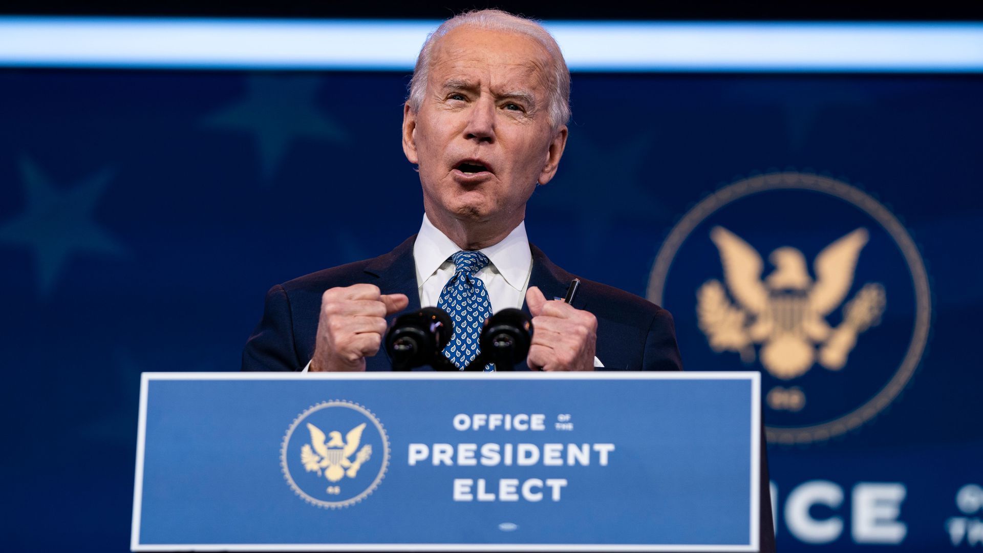 President-elect Biden speaks Tuesday. Photo: Alex Edelman/AFP via Getty Images