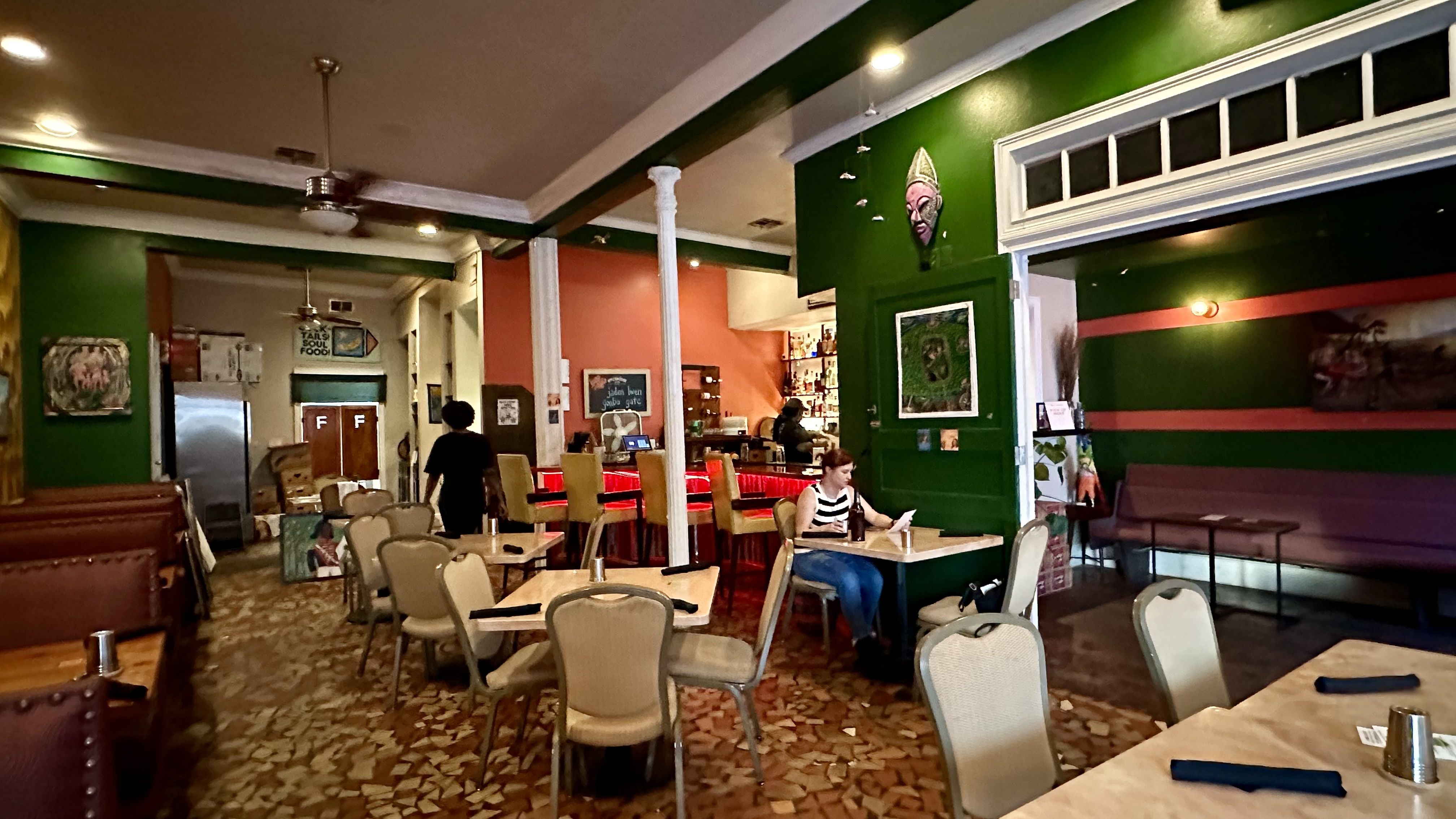 Image shows the tables inside Fritai.